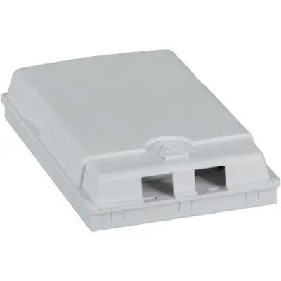 FTTH connection box, 2 x SC Simplex/LC Duplex/E2000, (W x H x D) 84 x 24 x 130 mm, white, FTTH-BOX-IN-2 - 1