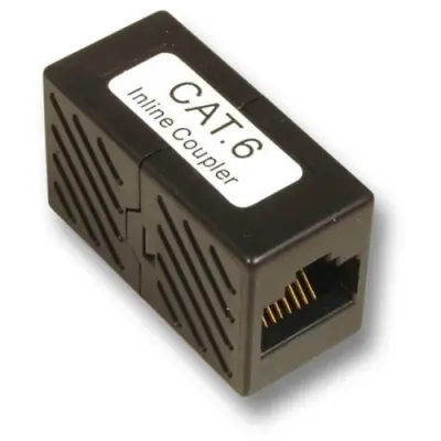 Modular adapter, RJ45 socket to RJ45 socket, straight, Cat 6, 37487.1 - 1