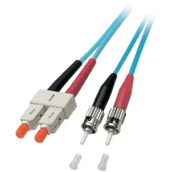 Duplex-jumper, ST to SC duplex, 40 m, OM3, multimode 50/125 µm, O7353.40