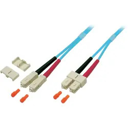 Duplex-jumper, SC duplex to SC duplex, 30 m, OM3, multimode 50/125 µm, O7413.30