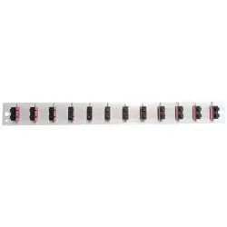 FO front panel, loaded, 24 x 50/125 OM4, 12 x SC duplex, vertical, 1 row, (W x H x D) 432 x 43.5 x 13 mm, black, SB-FP-S-12SC-D-V-OM4