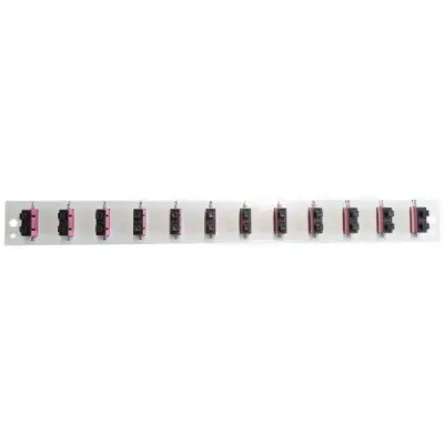 FO front panel, loaded, 24 x 50/125 OM4, 12 x SC duplex, vertical, 1 row, (W x H x D) 432 x 43.5 x 13 mm, black, SB-FP-S-12SC-D-V-OM4 - 1