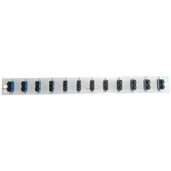 FO front panel, loaded, 24 x 50/125 OM4, 12 x SC duplex, vertical, 1 row, (W x H x D) 432 x 43.5 x 13 mm, gray, SB-FP-12SC-D-V-OS2