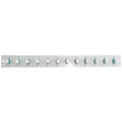 FO front panel, loaded, 24 x 50/125 OM3, 12 x LC duplex, horizontal, 1 row, (W x H x D) 432 x 43.5 x 13 mm, black, SB-FP-S-12SC-S-OM3