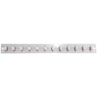 FO front panel, loaded, 24 x 50/125 OM4, 12 x LC duplex, horizontal, 1 row, (W x H x D) 432 x 43.5 x 13 mm, gray, SB-FP-12SC-S-OM4 - 1