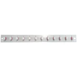 FO front panel, loaded, 24 x 50/125 OM4, 12 x LC duplex, horizontal, 1 row, (W x H x D) 432 x 43.5 x 13 mm, black, SB-FP-S-12SC-S-OM4
