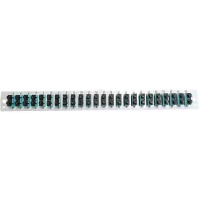 FO front panel, loaded, 48 x 50/125 OM3, 24 x SC duplex, vertical, 1 row, (W x H x D) 432 x 43.5 x 13 mm, gray, SB-FP-24SC-D-V-OM3 - 1