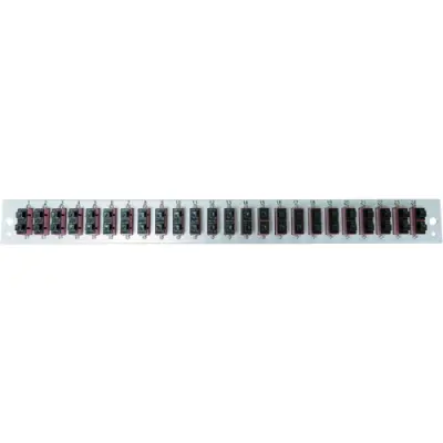 FO front panel, loaded, 48 x 50/125 OM4, 24 x SC duplex, vertical, 1 row, (W x H x D) 432 x 43.5 x 13 mm, black, SB-FP-S-24SC-D-V-OM4 - 1