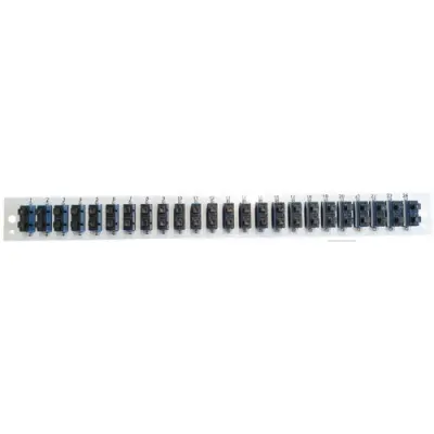 FO front panel, loaded, 48 x 9/125 OS2, 24 x SC duplex, vertical, 1 row, (W x H x D) 432 x 43.5 x 13 mm, black, SB-FP-S-24SC-D-V-OS2 - 1