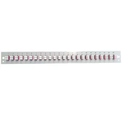 FO front panel, loaded, 48 x 50/125 OM4, 24 x LC duplex, horizontal, 1 row, (W x H x D) 432 x 43.5 x 13 mm, black, SB-FP-S-24SC-S-OM4 - 1