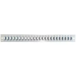 FO front panel, loaded, 48 x 9/125 OS2, 24 x LC duplex, horizontal, 1 row, (W x H x D) 432 x 43.5 x 13 mm, gray, SB-FP-24SC-S-OS2