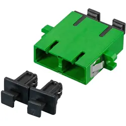 FO adapter, SC/APC duplex, OS2, singlemode, ceramic, green, 53316.36