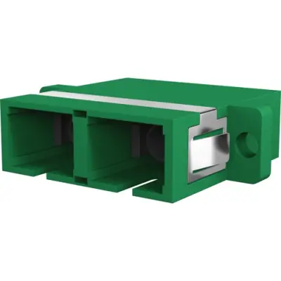 FO adapter, LC/APC duplex, OS2, singlemode, ceramic, green, 53343.31 - 1