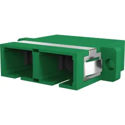 FO adapter, LC/APC duplex, OS2, singlemode, ceramic, green, 53343.31