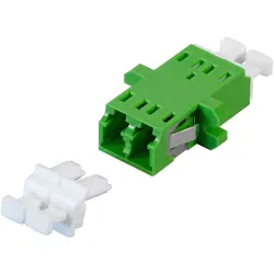 FO adapter, LC/APC duplex, OS2, singlemode, ceramic, green, 53343.32
