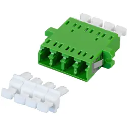 FO adapter, LC/APC quad, OS2, singlemode, ceramic, green, 53353.32
