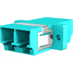 FO adapter, LC duplex, OM3, multimode, ceramic, turquoise, 53357.31