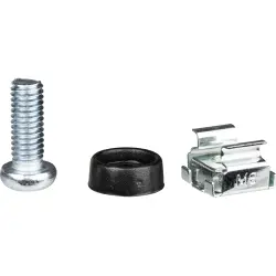 Cage nut kit, steel/plastic, black/silver, for network and server cabinets, 691100M, package with 150 pieces