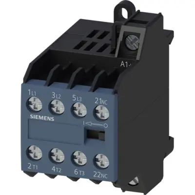 Motor contactor, 4 pole, 8.4 A, 1 Form B (N/C), coil 24 VDC, screw connection, 3TG1001-0BB4 - 1