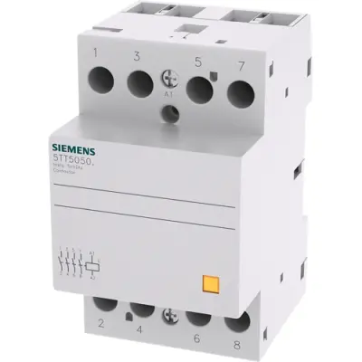 Installation contactor, 4 pole, 63 A, 4 Form A (N/O), coil 24 V AC/DC, screw connection, 5TT5050-2 - 1