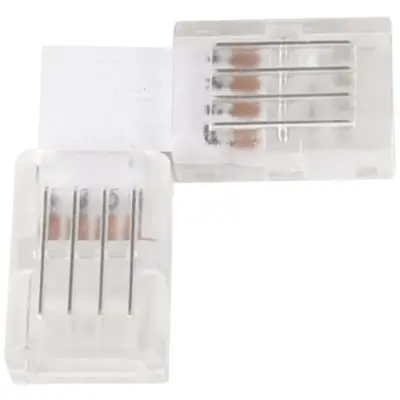 LED strip connector, L-shaped, 4 pole, for 10 mm RGB LED strip, ELED900202 - 1