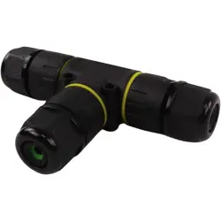 Cable connector, 3 pole, T-shape, 0.5-2.5 mm², IP68, LX900124