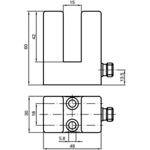 Inductive slot sensor, PNP, surface mounting, not flush, 1 Form A (N/O), 20 mA, 040122 - 1