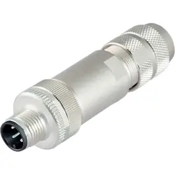 Plug, M12, 5 pole, plug connection, screw locking, straight, 208872
