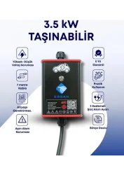 3.5 Kw 15 Metre Taşınabilir Elektrikli Araç Şarj Cihazı - 1