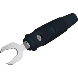Laboratory cable lug with cross hole, cable lug 4-7 mm to solder connection, black, CAT O, 930585100