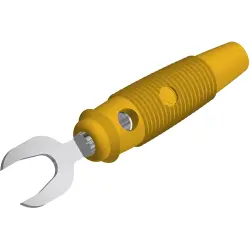 Laboratory cable lug with cross hole, cable lug 4-7 mm to solder connection, yellow, CAT O, 930585103