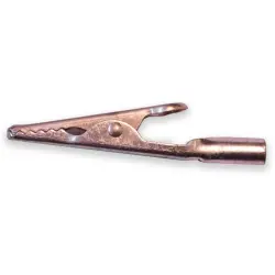 Alligator clip, silver, max. 7.9 mm, L 58 mm, socket 4 mm, BU-60C