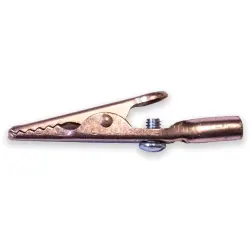 Alligator clip, silver, max. 7.9 mm, L 58 mm, screw connection, BU-60CS