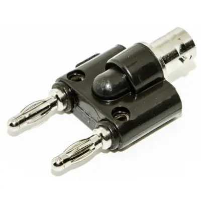 Adapter, BNC socket to 2 x 4 mm plug, black, BU-P1269 - 1