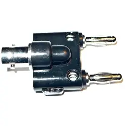 Adapter, BNC socket to 2 x 4 mm plug, black, BU-00260
