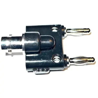 Adapter, BNC socket to 2 x 4 mm plug, black, BU-00260 - 1