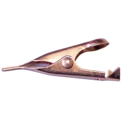Alligator clip, silver, max. 5.6 mm, L 27.8 mm, solder/crimp connection, BU-34C