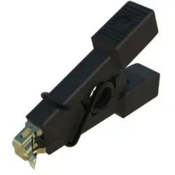 Alligator clip, black, max. 8 mm, L 25 mm, CAT O, pin 0.64 mm, 972416100
