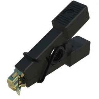 Alligator clip, black, max. 8 mm, L 25 mm, CAT O, pin 0.64 mm, 972416100 - 1