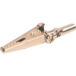 Alligator clip, silver, max. 5 mm, L 49.5 mm, CAT O, socket 4 mm, 603006001