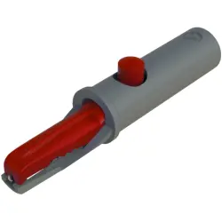 Alligator clip, red, max. 6 mm, L 53 mm, CAT O, socket 4 mm, 930126101