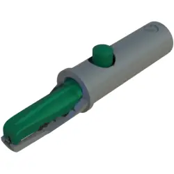 Alligator clip, green, max. 6 mm, L 53 mm, CAT O, socket 4 mm, 930126104