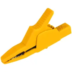 Alligator clip, yellow, max. 30 mm, L 85 mm, CAT II, socket 4 mm, 972405103
