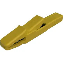 Alligator clip, yellow, max. 9.5 mm, L 80.5 mm, CAT O, socket 4 mm, 932146103