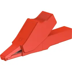 Alligator clip, red, max. 6 mm, L 53.5 mm, CAT III, socket 2 mm, 65.9188-22