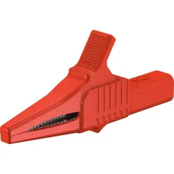 Alligator clip, red, max. 20 mm, L 82.2 mm, CAT II, socket 4 mm, 66.9755-22