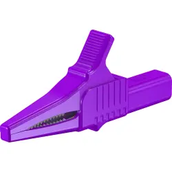 Alligator clip, purple, max. 20 mm, L 82.2 mm, CAT II, socket 4 mm, 66.9755-26
