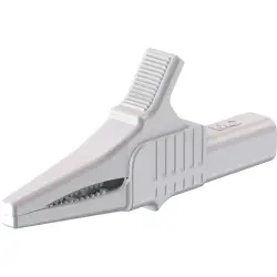 Alligator clip, white, max. 20 mm, L 82.2 mm, CAT II, socket 4 mm, 66.9755-29