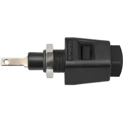 Quick pressure clamp, 12.5 mm, black, 30 VAC/60 VDC, 5 A, flat plug/solder connection, nickel-plated, ESD 6554 / SW