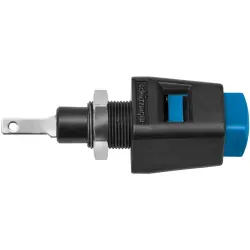 Quick pressure clamp, 12.5 mm, blue, 30 VAC/60 VDC, 5 A, flat plug/solder connection, nickel-plated, ESD 6554 / BL